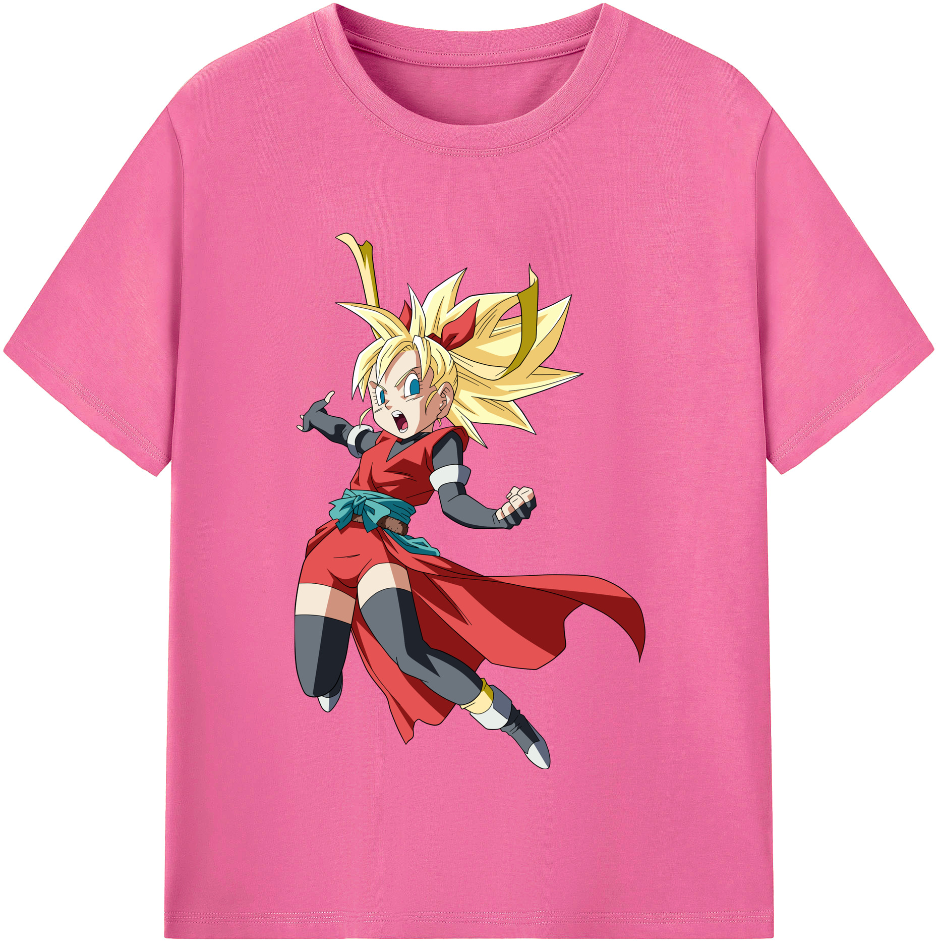 （画像用） ドラゴンボール カリフラ DRAGON BALL Caulifla レディースカジュアルプリントTシャツ（綿100％）